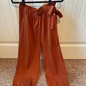 Silky side-tie jogger pants